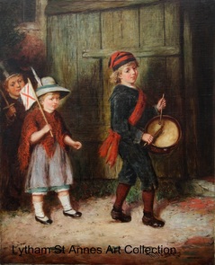 239x295 The Drummer Boy By Mark William Langlois - Drummer Boy Painting