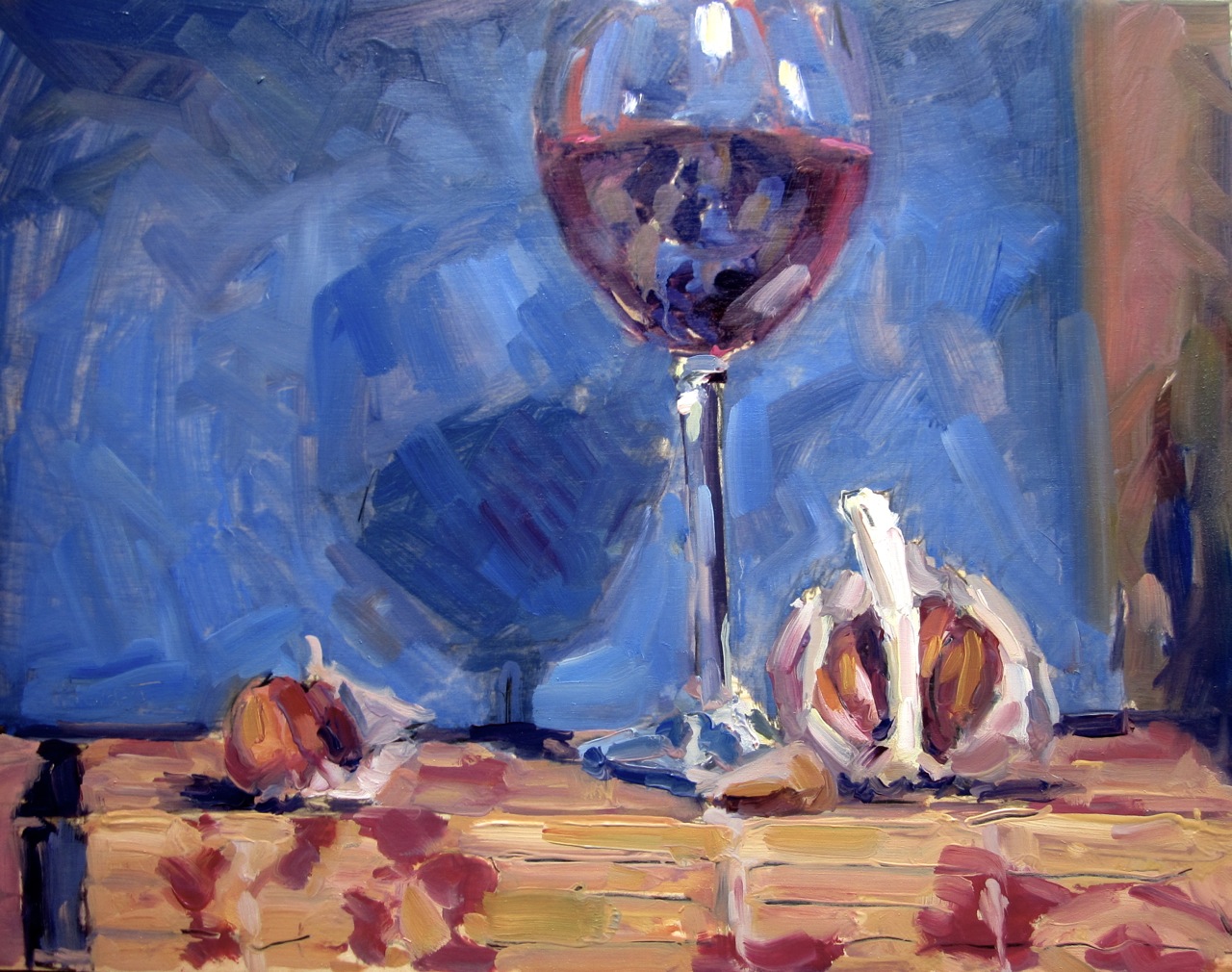 1280x1010 Garlic And Wine' Oil And Graphite On Panel The Quotidian - Drunk Painting