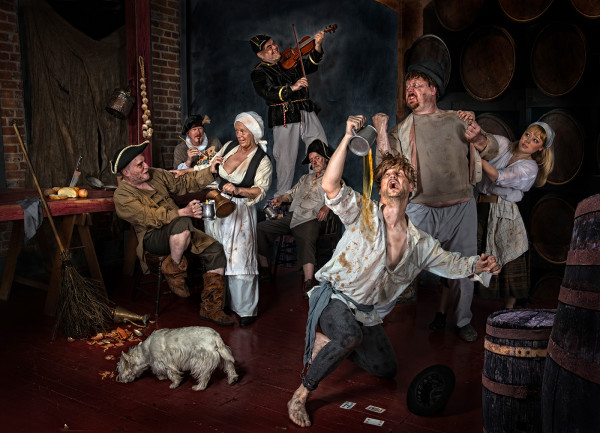 600x433 Derek Galon Recreates A Classical Painting With A Clever Use - Drunkard Painting
