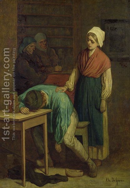 416x600 The Drunkard Charles De Groux Reproduction 1st Art Gallery - Drunkard Painting