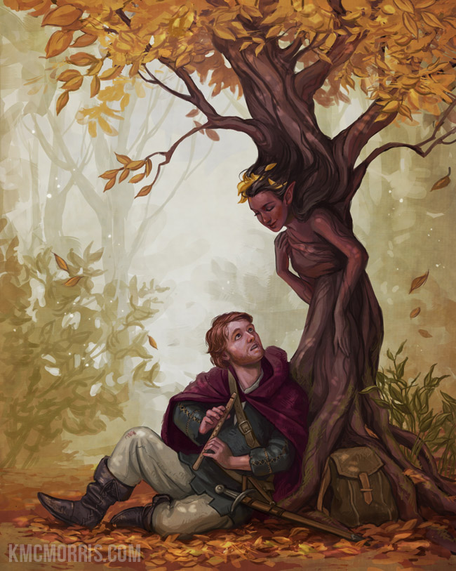 650x813 The Dryad And The Traveler By Kelleybean86 - Dryad Painting