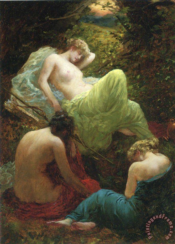 689x960 Thomas Benjamin Kennington The Siesta Of Dryad Painting - Dryad Painting