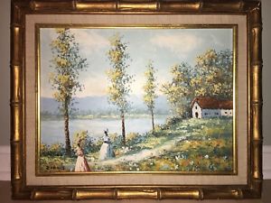 300x225 Original Oil Painting On Canvas By French Impressionist Henri - Dubois Painting