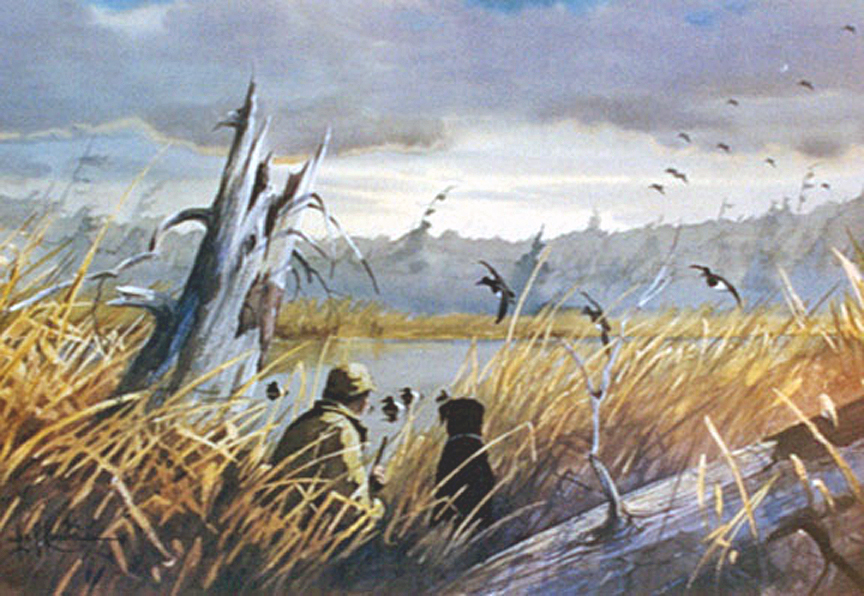 864x596 Old Pals - Duck Hunting Painting