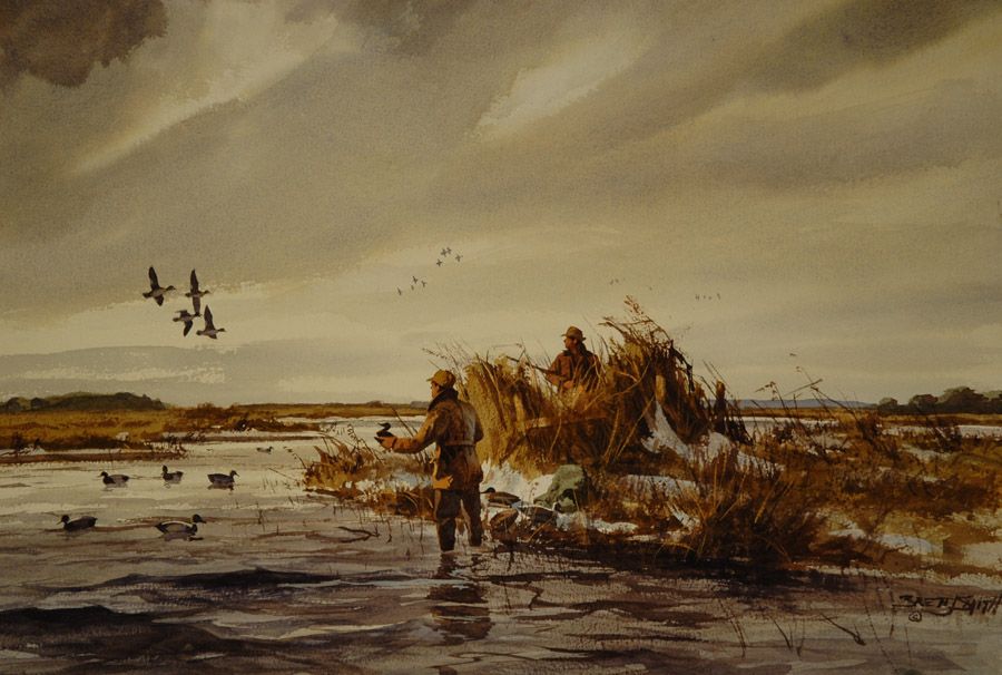 900x606 Duck Hunter Portraits Duck Hunting Paintings 1st Rosmalingish - Duck Hunting Painting