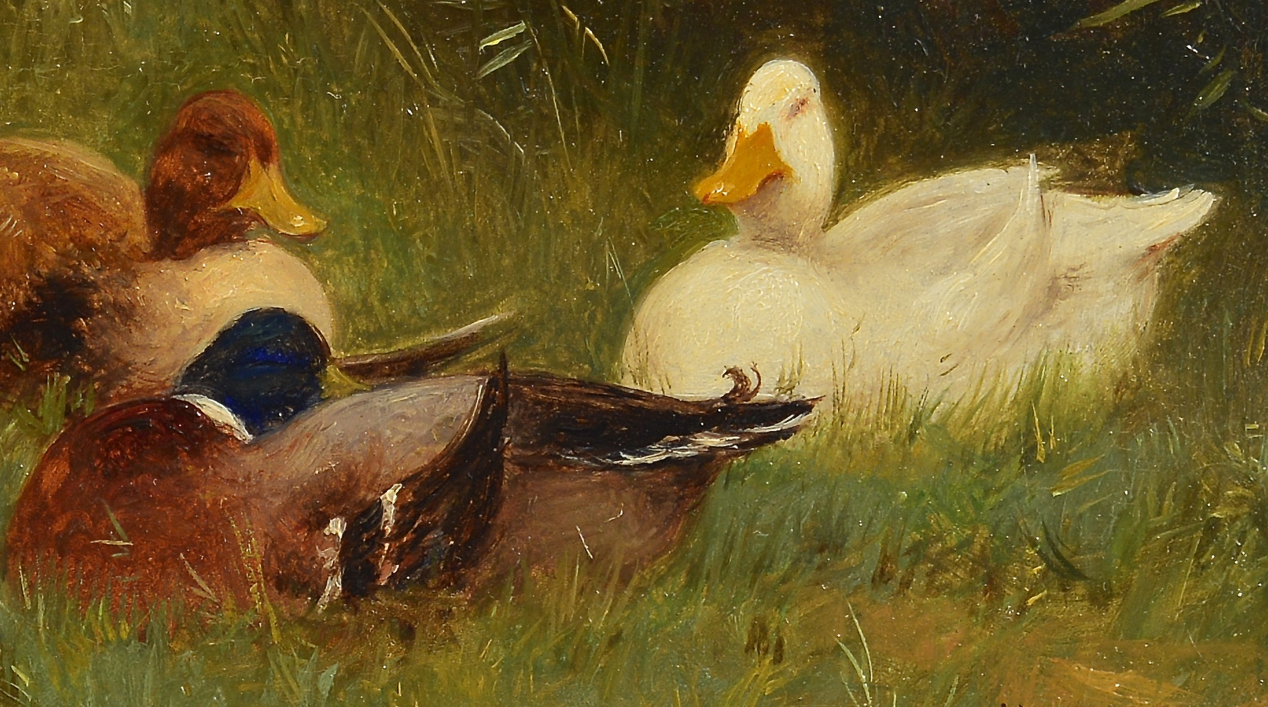 1848x1030 Lot 156 Constant Artz, O, Duck Painting - Duck Painting