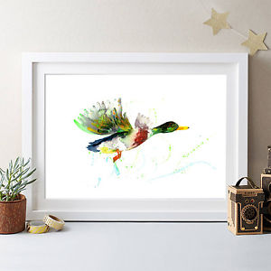 300x300 Original Watercolour Duck Painting ,animal Print Abstract Art - Duck Painting