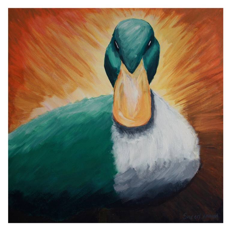 770x770 Saatchi Art Jez The Duck Painting By Saeed Ahmed - Duck Painting Images