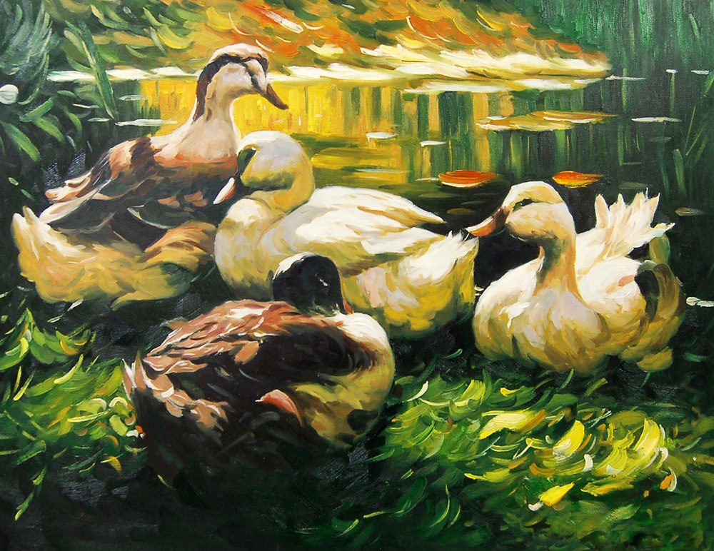 1000x772 Buy Ducks At Work By Community Artists Group@ Rs. 3190. Code - Duck Painting Images
