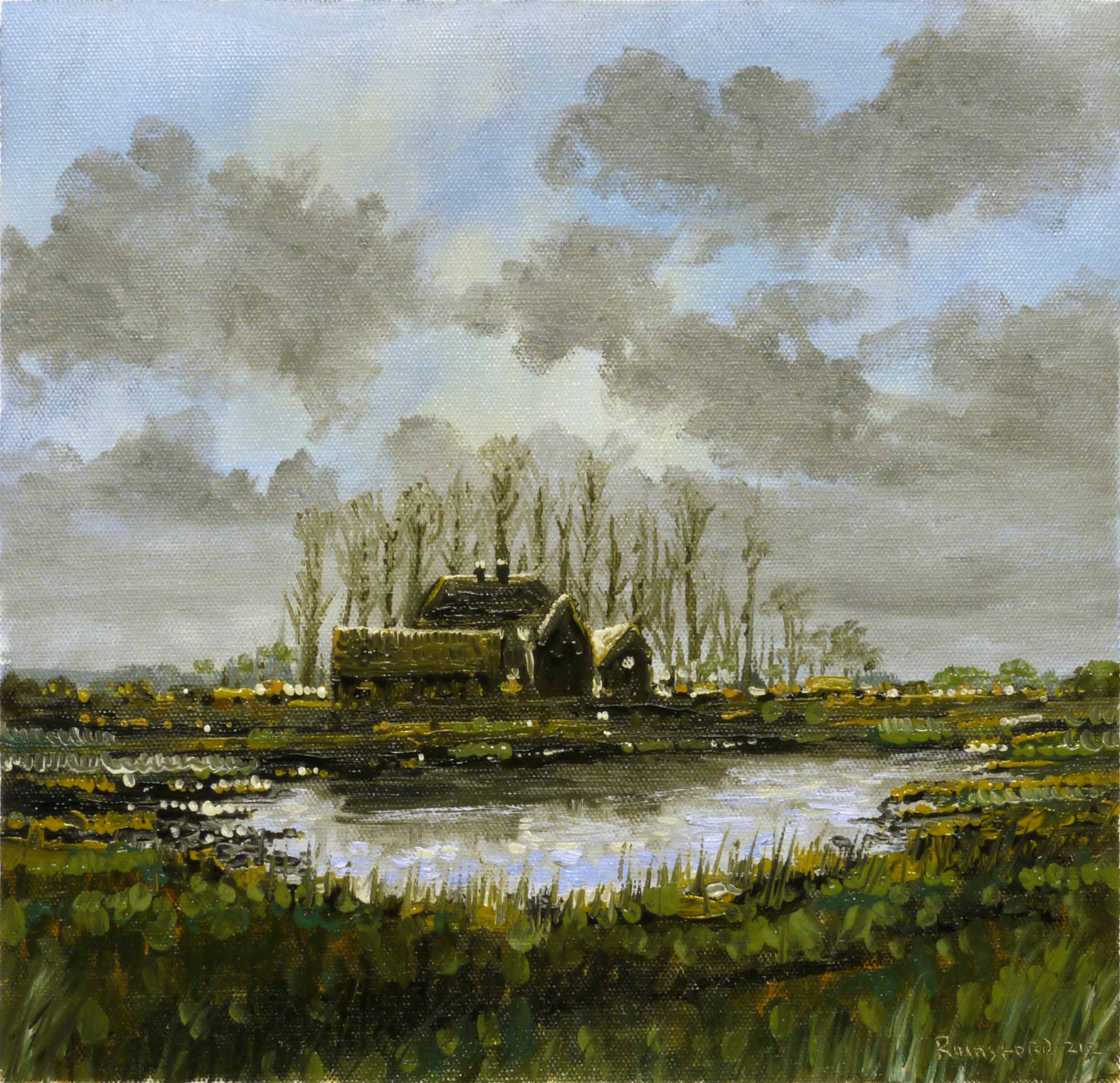 2666x2578 Duck Pond Oil Painting Pictures - Duck Pond Painting