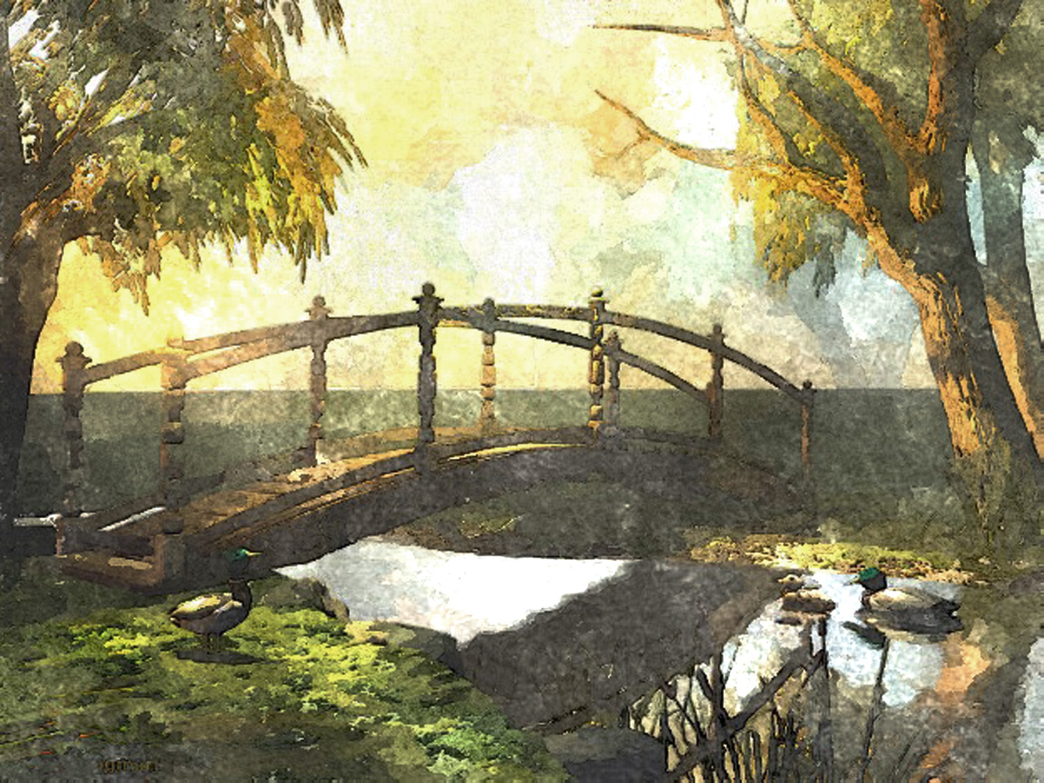 1500x1126 Mixed Creativity - Duck Pond Painting