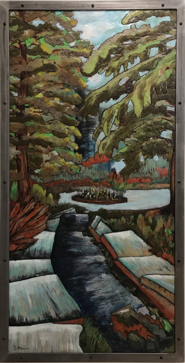 770x1509 Saatchi Art Duck Ponds Painting By Stacey Herries - Duck Pond Painting