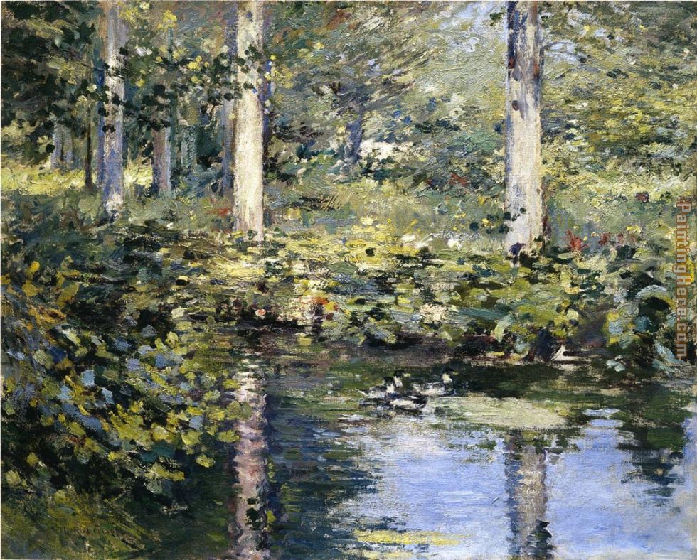 980x788 Theodore Robinson The Duck Pond Painting Anysize 50% Off - Duck Pond Painting