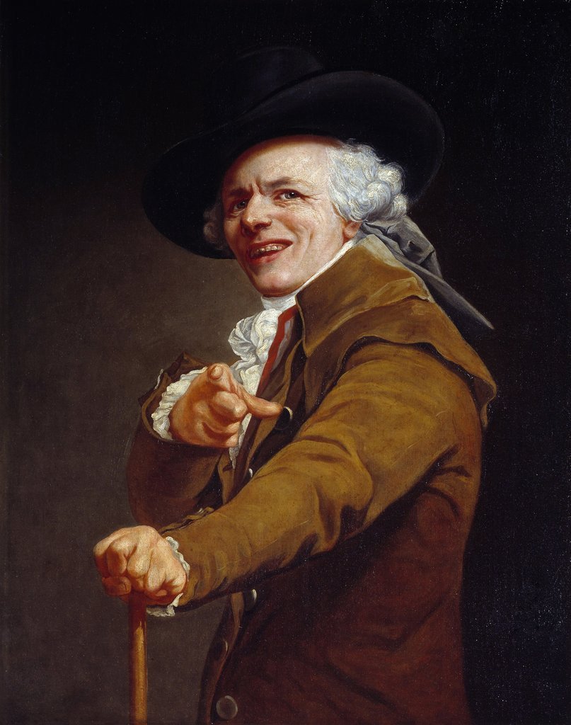 807x1024 Self Portrait Of The Artist With A Mocking Face Posters Amp Prints - Ducreux Painting