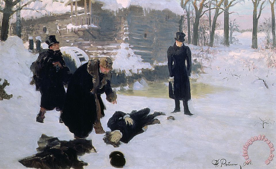 960x587 Ilya Efimovich Repin The Duel Painting - Duel Painting