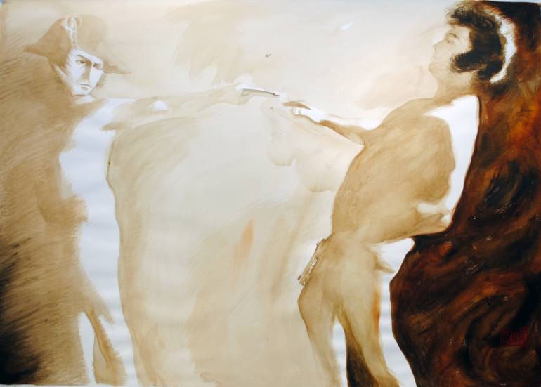 770x551 Saatchi Art Duel Of Pushkin And Napoleon Bonaparte Painting By - Duel Painting