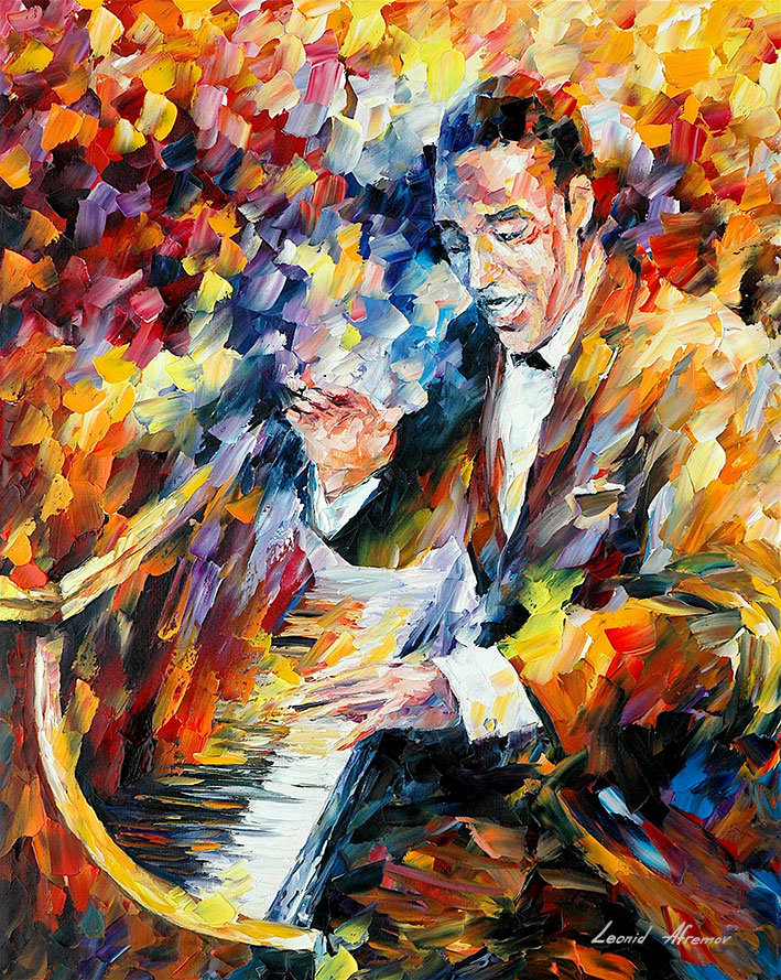 709x889 Duke Ellington 1 Palette Knife Oil Painting On Canvas By Leonid - Duke Ellington Painting