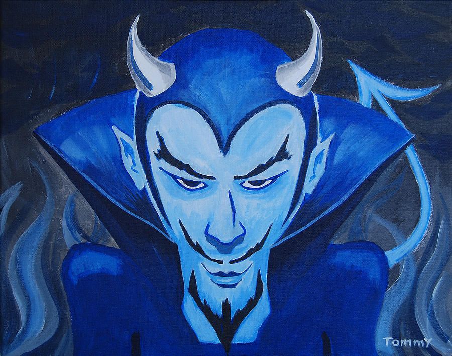 900x710 Duke Blue Devil Painting - Duke University Painting