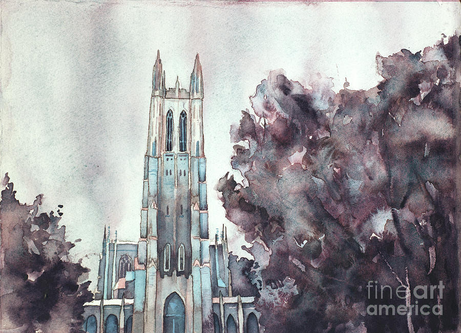 900x650 Duke University Chapel Painting By Ryan Fox - Duke University Painting