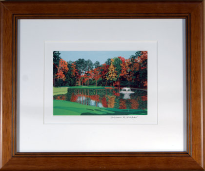 420x350 Duke University Golf Course Framed Mini Print - Duke University Painting