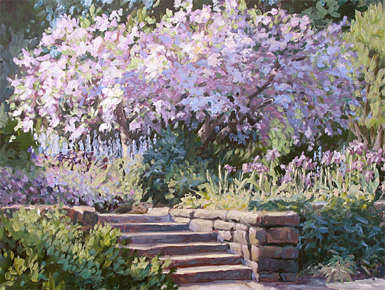 550x415 Painting In The Pink By Artist L. Diane Johnson - Duke University Painting