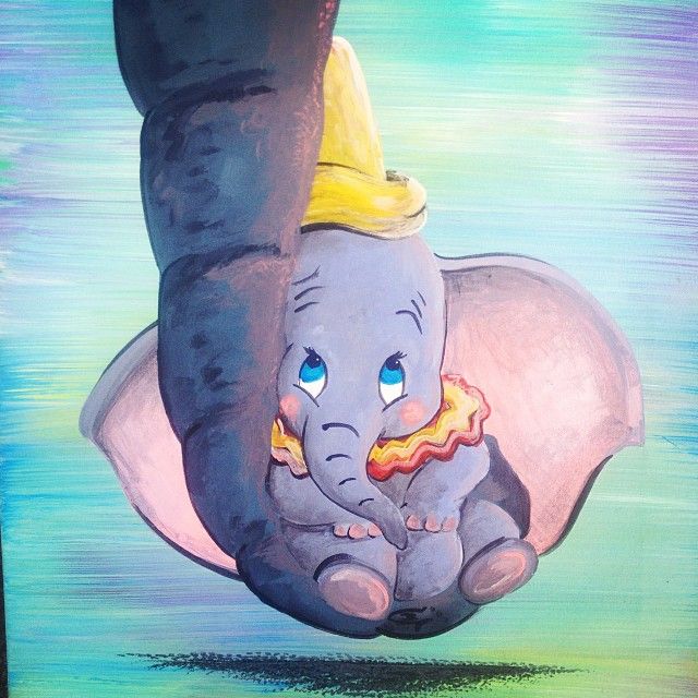 640x640 Dumbo On Canvas, Acrylic Painting Art Acrylics - Dumbo Painting