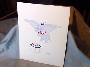 300x225 Vintage 1978 Dumbo Painting On Poster Board, Signed J. Golsteyn Ebay - Dumbo Painting