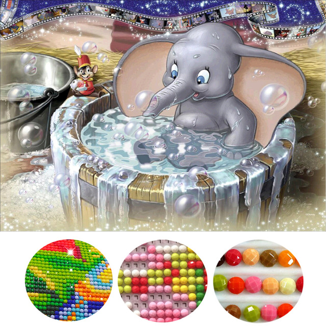 640x640 Diamond Painting 5d Diy Dumbo Painting Round Diamond Mosaic Cross - Dumbo Painting