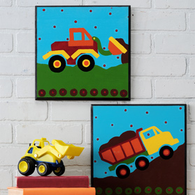 279x280 Dump Truck And Bulldozer Plaques - Dump Truck Painting