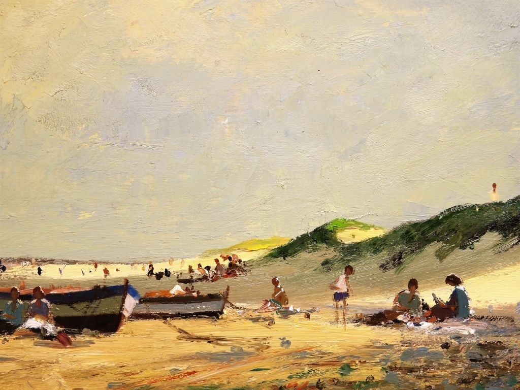 1024x768 Roy Petley Impressionist Beach Scene Dune Painting Lofty Marketplace - Dune Painting