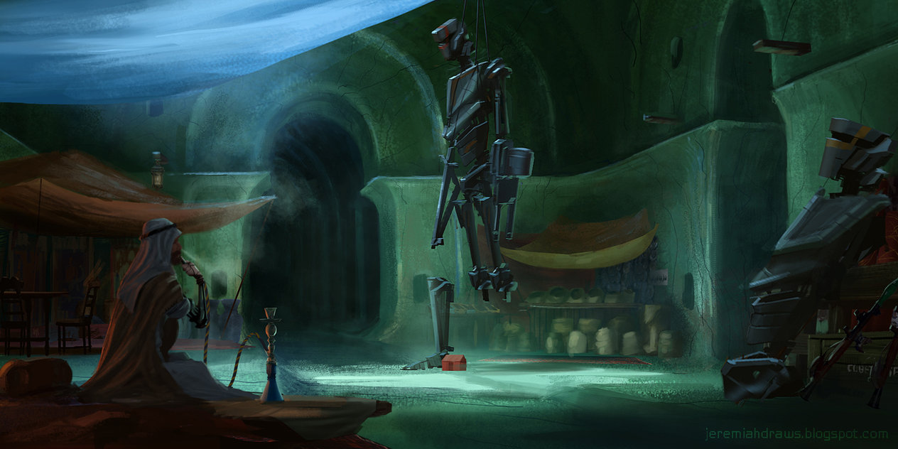 1264x632 Hookah Dungeon By J Humphries - Dungeon Painting