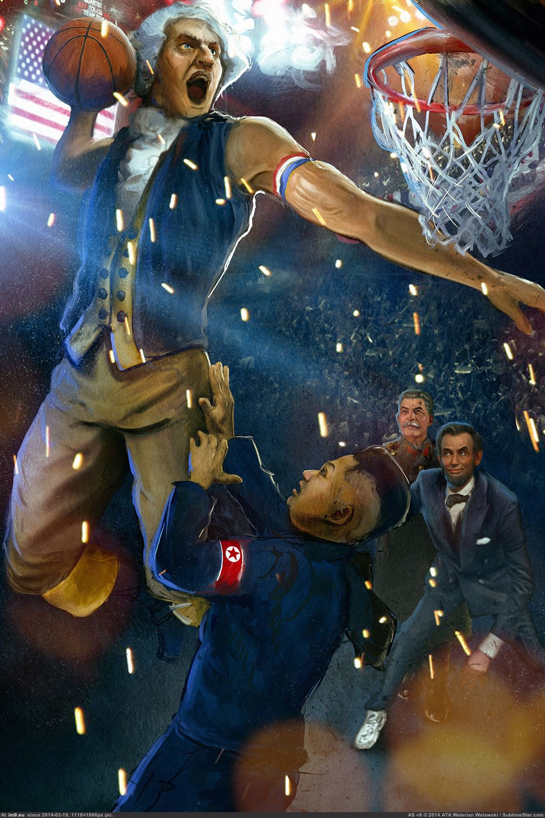 1118x1678 Nooooo Washington Sama By Sir Applepie - Dunking Jesus Painting