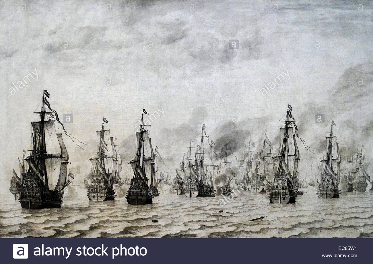 1300x922 Painting Depicting The Battle Of Dunkirk. Painted By Willem Van De - Dunkirk Painting