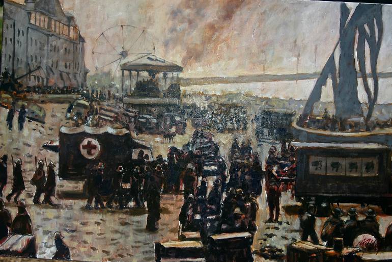 770x514 Saatchi Art Dunkirk, Circa 1942 Painting By Joe Jaqua - Dunkirk Painting
