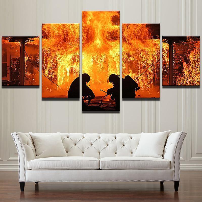 800x800 5 Piece Duo Firefighter Canvas Wall Art Paintings For Sale It - Duo Painting
