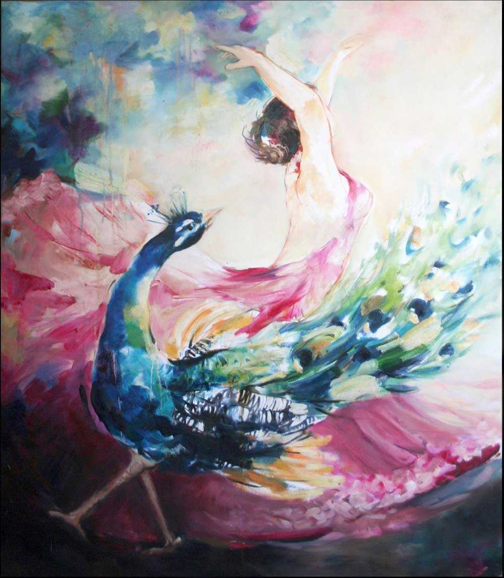 1000x1145 Buy Dancing Duo Painting By Lalitha Bandaru Online - Duo Painting