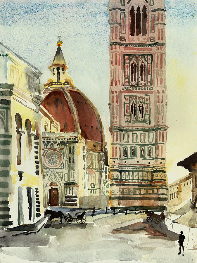 674x900 Florence Duomo Painting By Natalia Sinelnik - Duomo Florence Painting