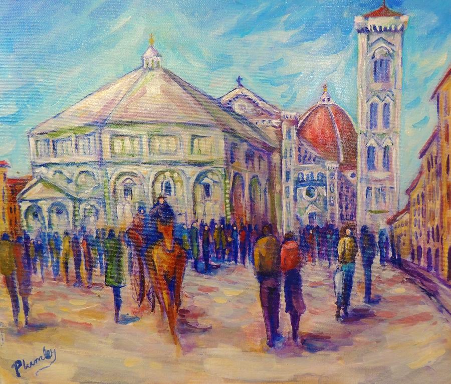 900x766 Pizza Del Duomo Florence Italy Painting By Phyllis Plumley - Duomo Florence Painting