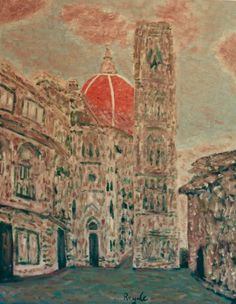 236x304 Florence Duomo Acrylic Painting By Kayli Hannah My Art - Duomo Painting