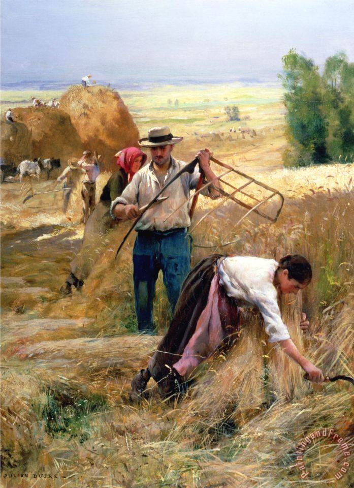 697x960 Julien Dupre Harvesting Painting - Dupre Painting