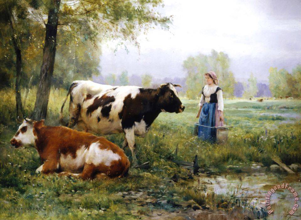 960x704 Julien Dupre The Milkmaid Painting - Dupre Painting