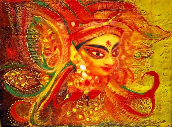 600x443 Durga Painting By Joya Paul - Durga Painting