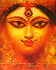 236x291 Painting By Subrata Das - Durga Painting