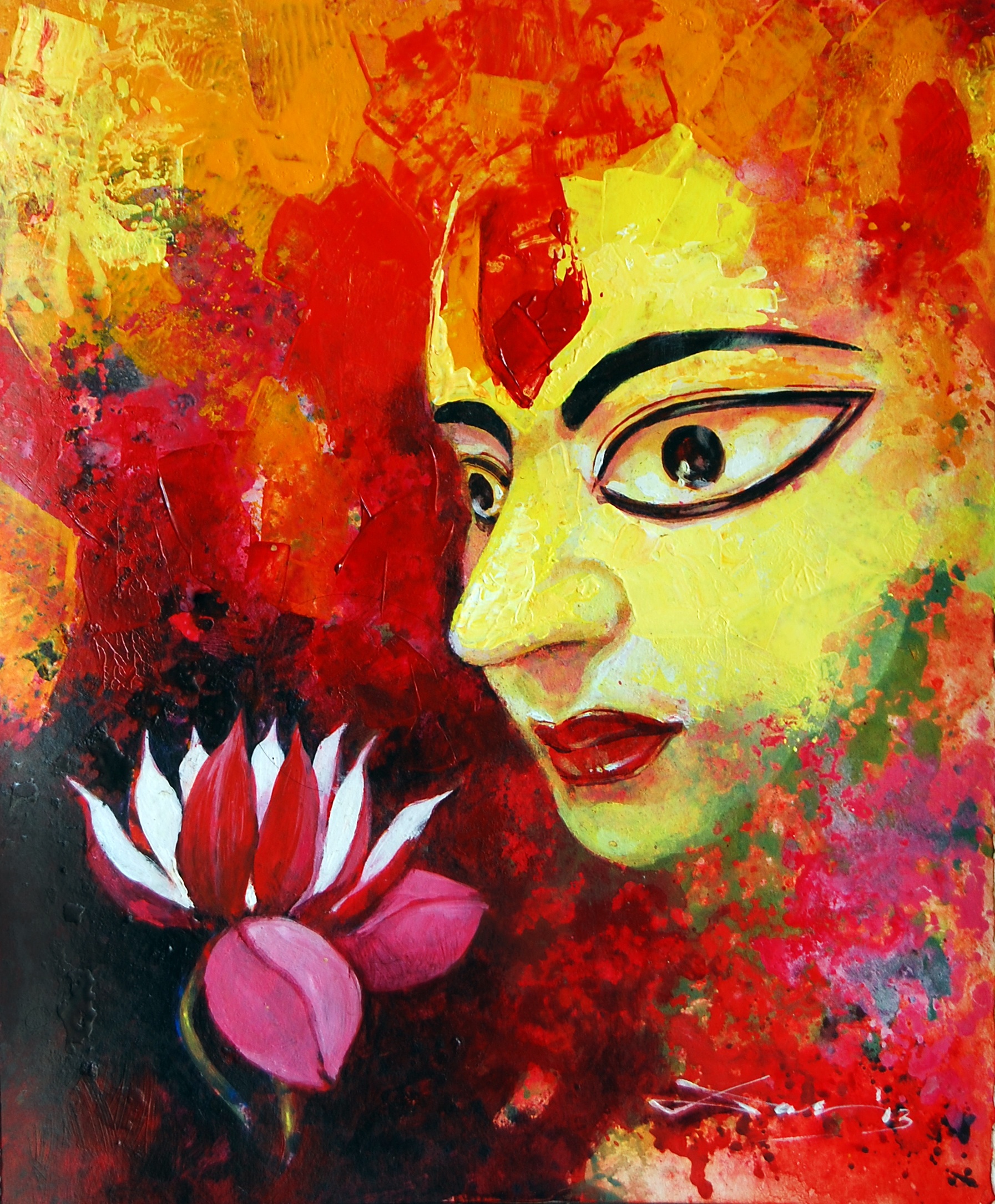 1793x2170 Durga - Durga Painting