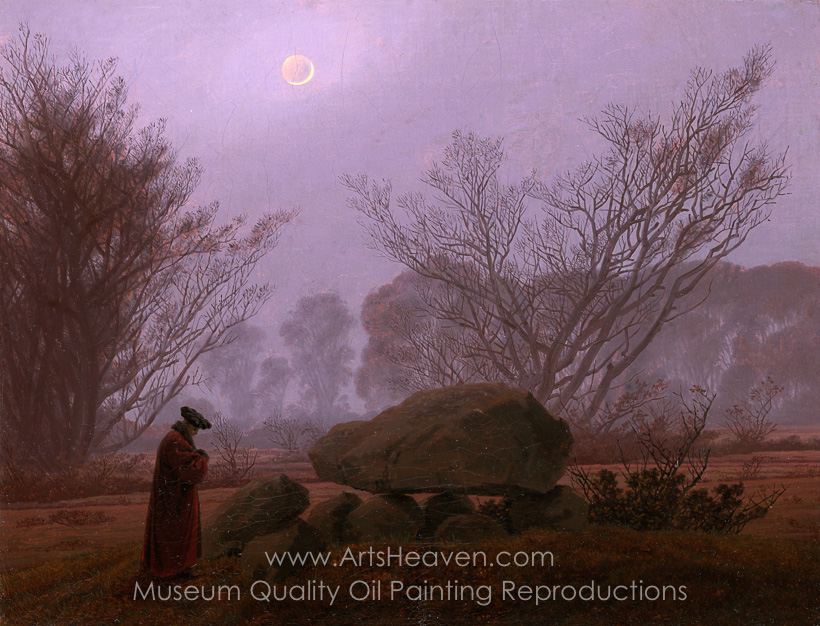 820x626 Reproduction Painting Caspar David Friedrich A Walk - Dusk Painting