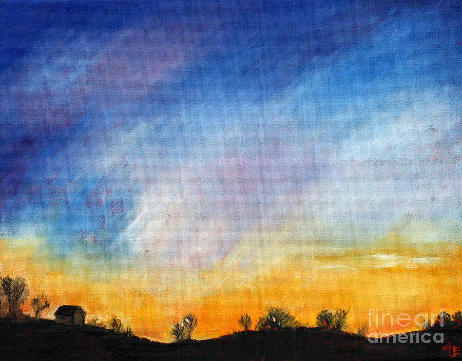 900x703 Winter Dusk Painting By Hilary England - Dusk Painting