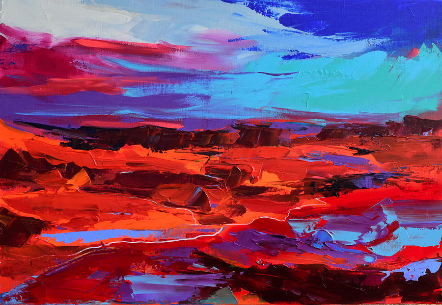 900x622 Canyon At Dusk - Dusk Painting