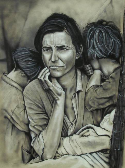 485x650 The Dust Bowl By Muralman - Dust Bowl Painting