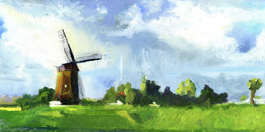 900x448 Dutch Landscape Painting By Lelia Sorokina - Dutch Landscape Painting