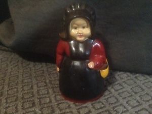 300x224 Vintage Amish Farmers Wife Woman Painted Cast Metal Coin Bank - Dutch Woman Painting